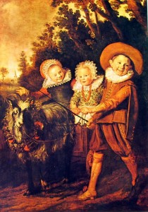 Tre ragazzi con carretto tirato da una capra, cm. 151 x 107,5, Musées Royaux des Beaux Arts, Bruxelles.